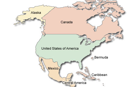 Map Of America And Mexico. United States of America